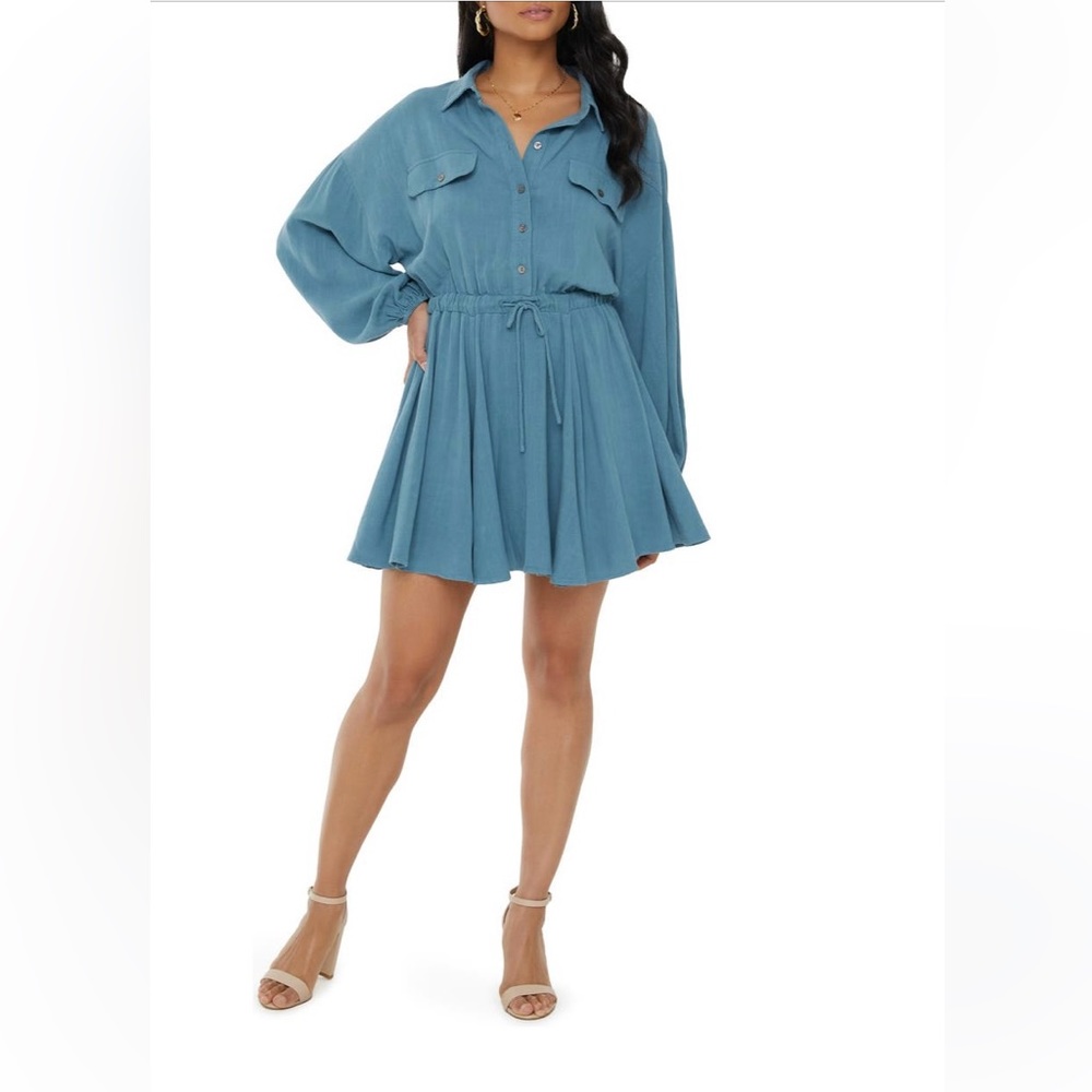 VICI Blue Button Up Dress